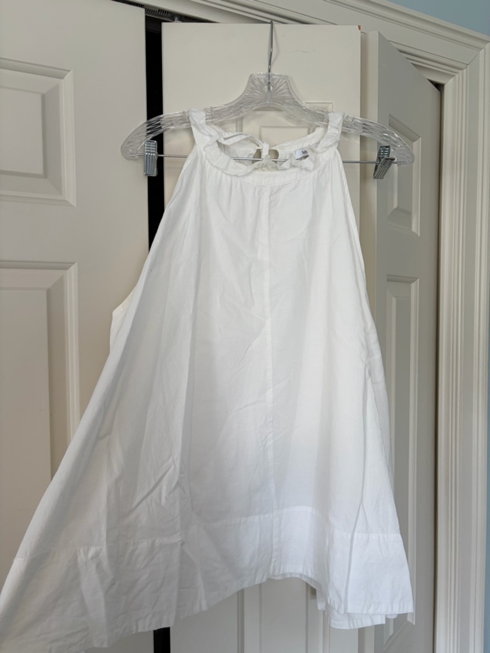White Ruffled Halter Blouse